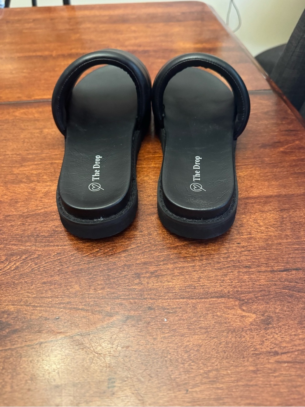 The Drop Black Double Strap Padded Slide Sandals Size 9 - Picture 4 of 6